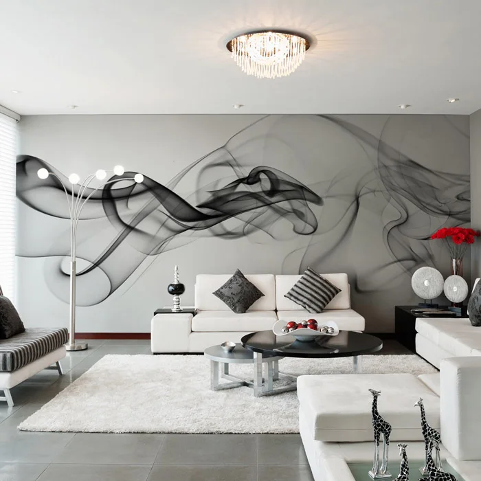 

Custom 3d mural wallpaper 3D Smoke fog abstract modern minimalist sofa TV background wall bedroom living room wallpaper mural