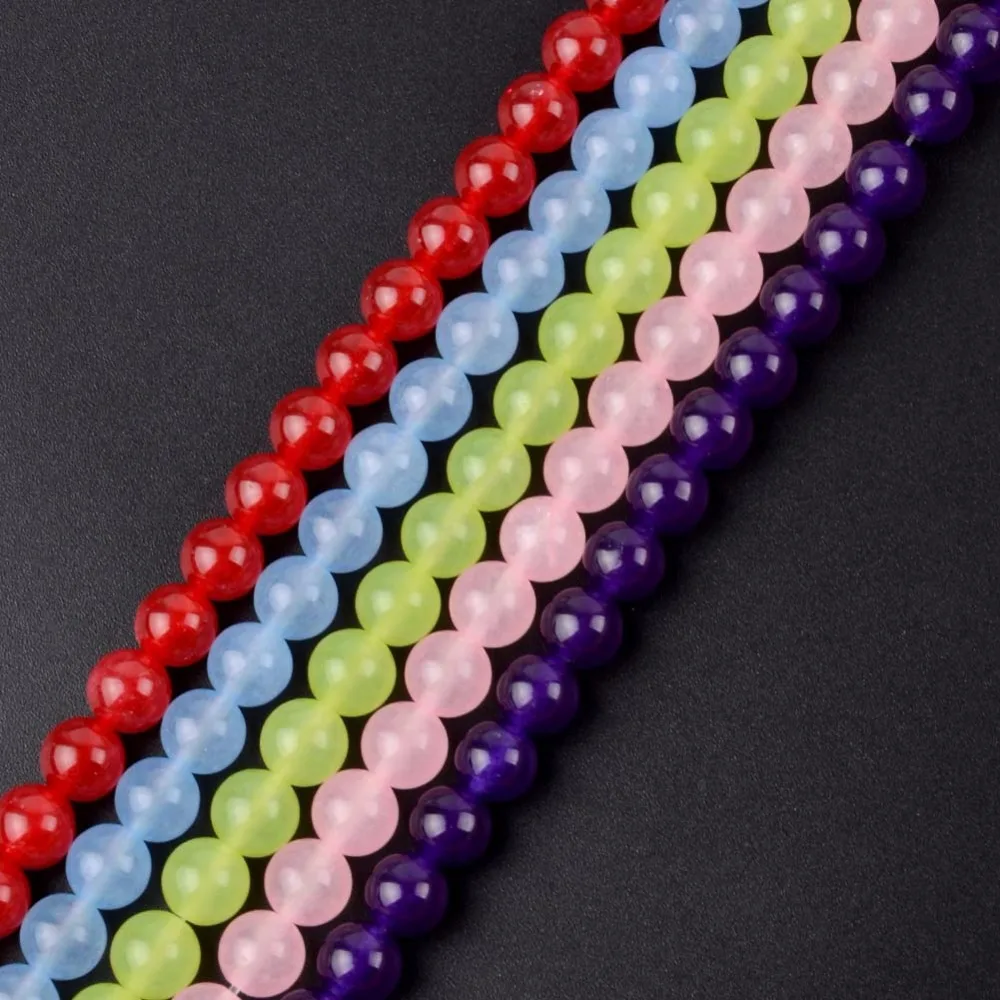 Оптовая продажа натуральные Круглые разноцветные бусины из нефрита для