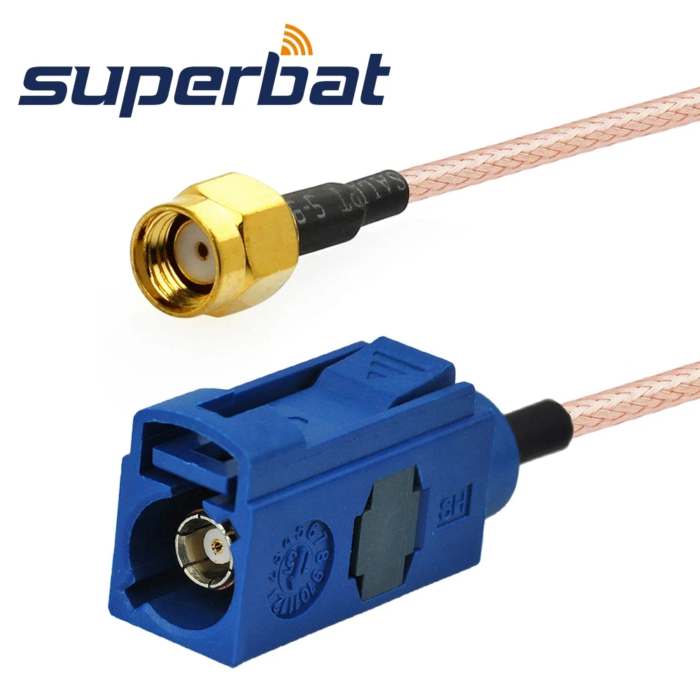 Superbat Fakra Джек C для RP SMA штепсельная вилка с отверстием помощью соединительного