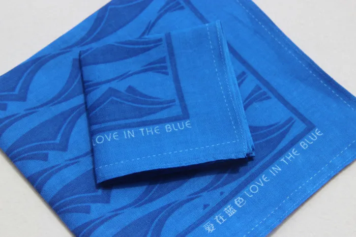 Women man children handkerchief cotton /partysu style blue printed 40cm/Many Uses - Цвет: 1