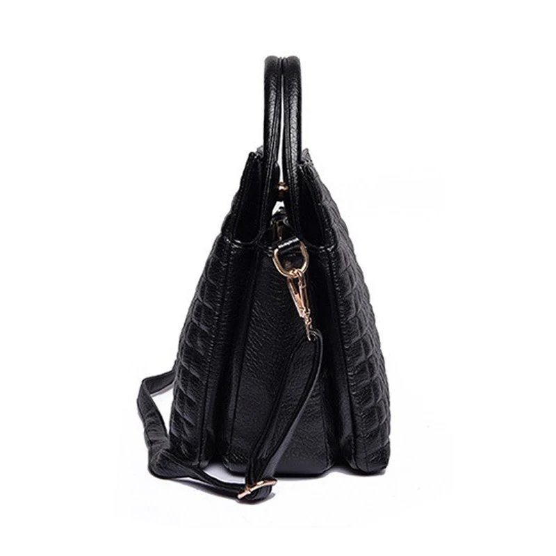 Женская сумка мессенджер большая из кожи черного цвета 2018|Сумки с ручками| |