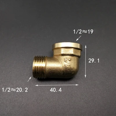 Латунный фитинг для труб с Резьбой наружной резьбы BSP 1/2 дюйма гнездо x 90 градусов