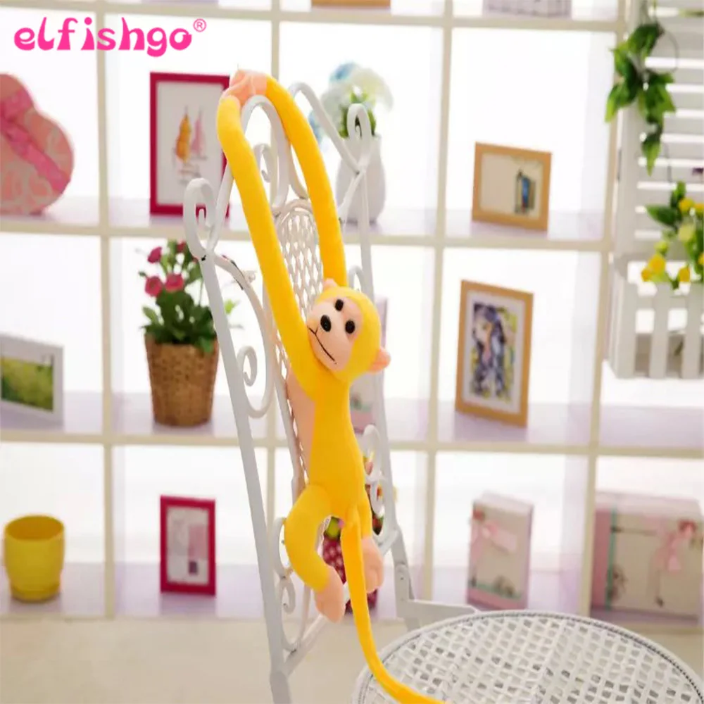 Yellow 60 см каваи длинные руки хвост обезьяна чучела кукла плюшевые игрушки шторы для сна ребенка, Успокаивающая кукла животного подарки на день рождения - Цвет: Yellow