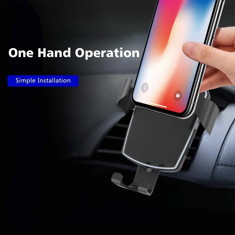 Автомобильное крепление Qi Беспроводное зарядное устройство для iPhone XS Max X XR 8