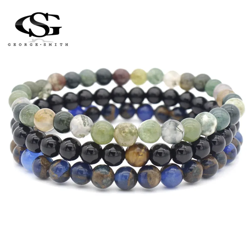 GS 3 цвета натуральный камень любовь мужчины браслеты Лава Исцеление баланса