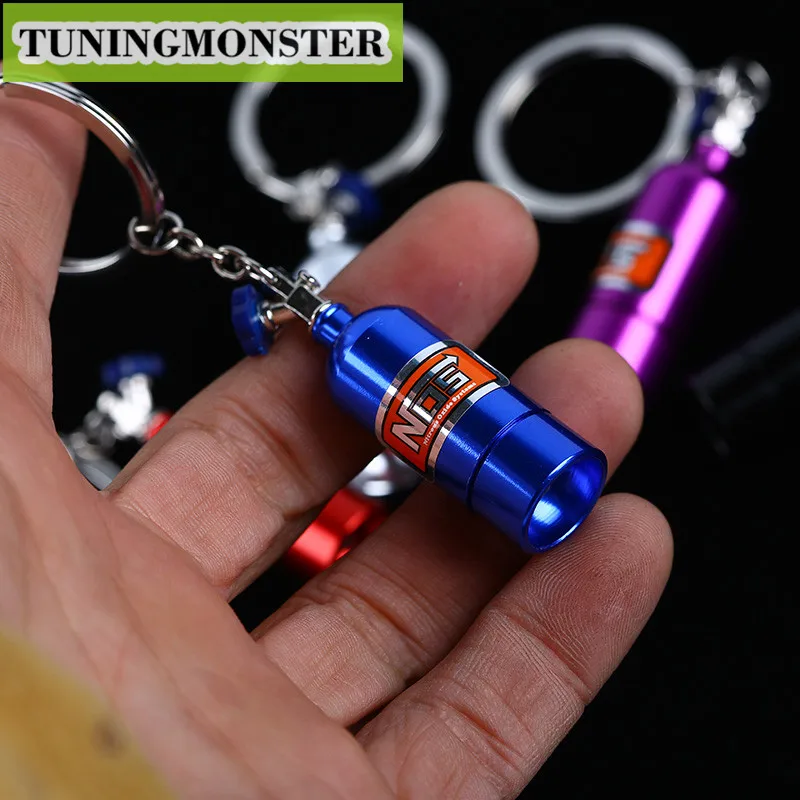LO5 5 NOS Led Lamp Mini Nitrous Oxide Bottle Key Chain Keychain Keyring Stash Pill Box Storage Turbo w/Cell Battery **1PCS** | Автомобили
