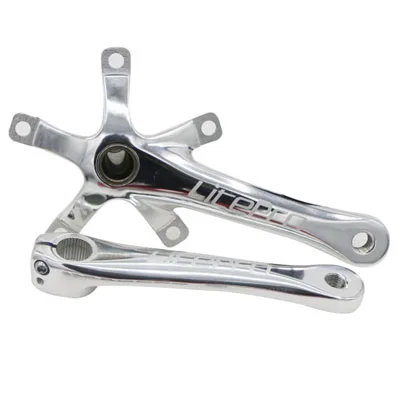 silver crank Litepro велосипедный Кривошип из алюминиевого сплава один кованый интегрированный складной велосипед сплайн коленчатый набор частей 130 BCD - Цвет: silver crank