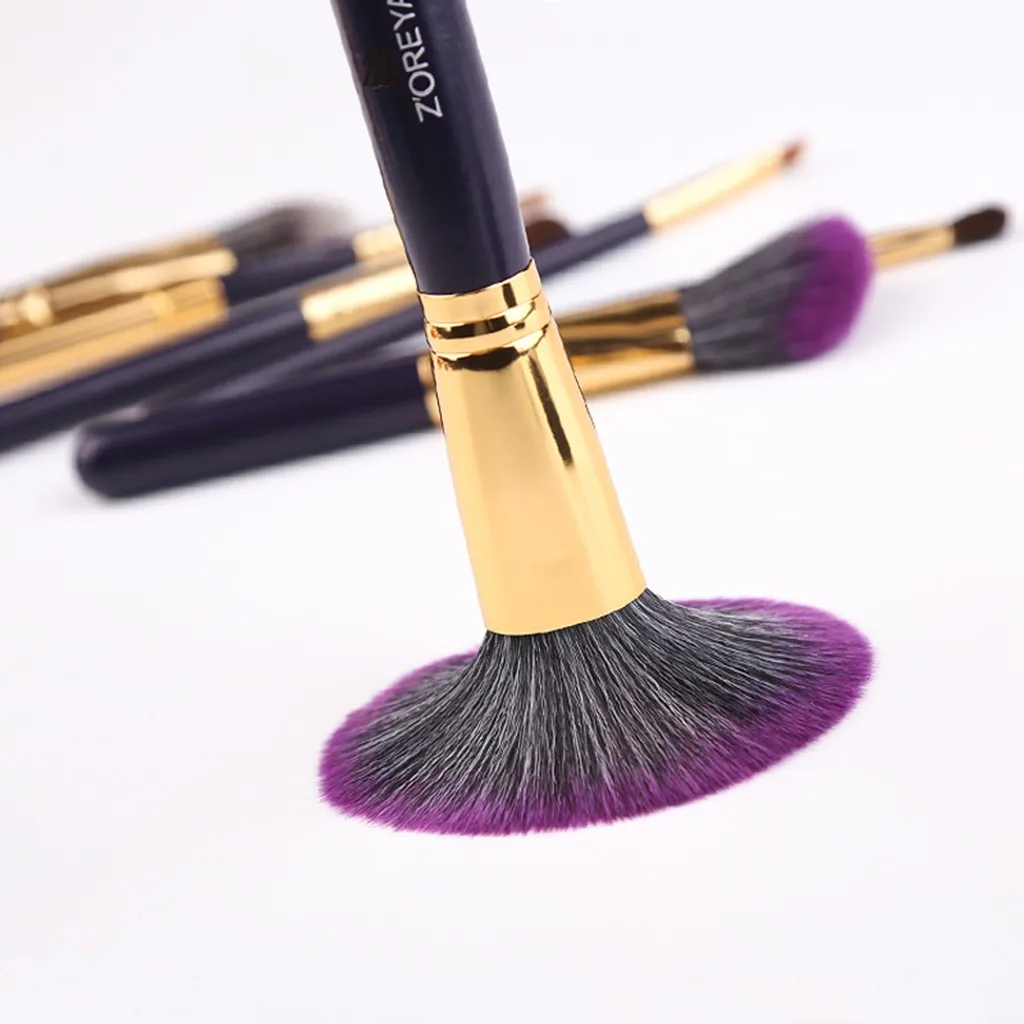 7 шт. набор кистей для макияжа из волокна деревянная ручка стержень бант лица тени