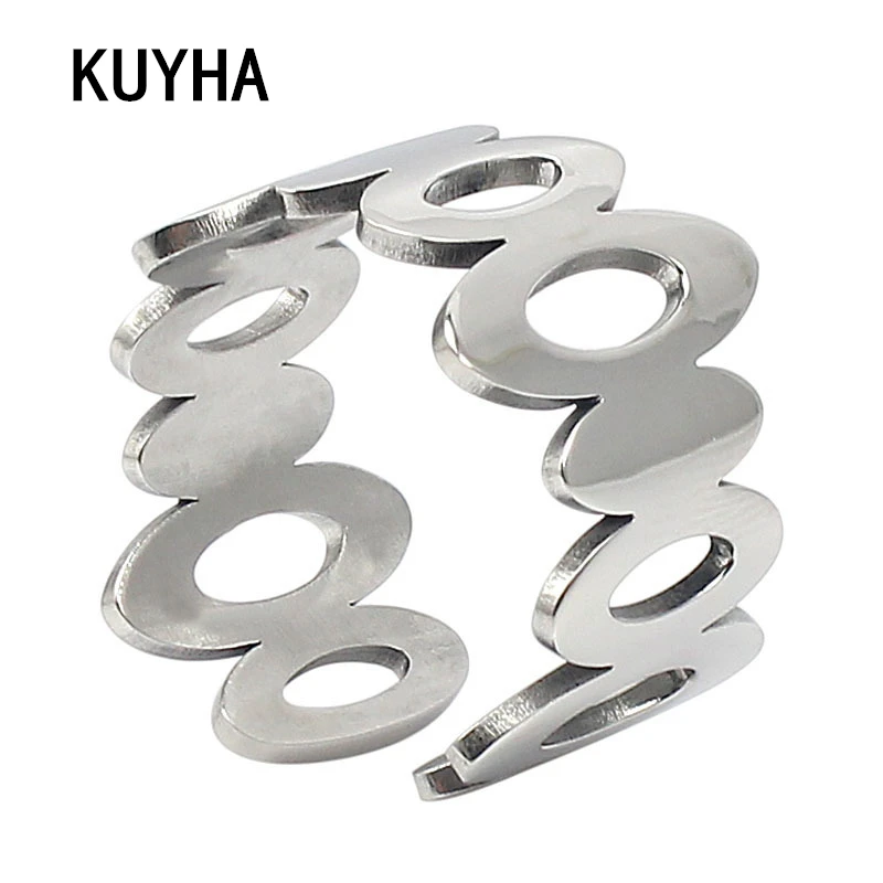 Женское и мужское кольцо-манжета серебристое кольцо с овальным отверстием