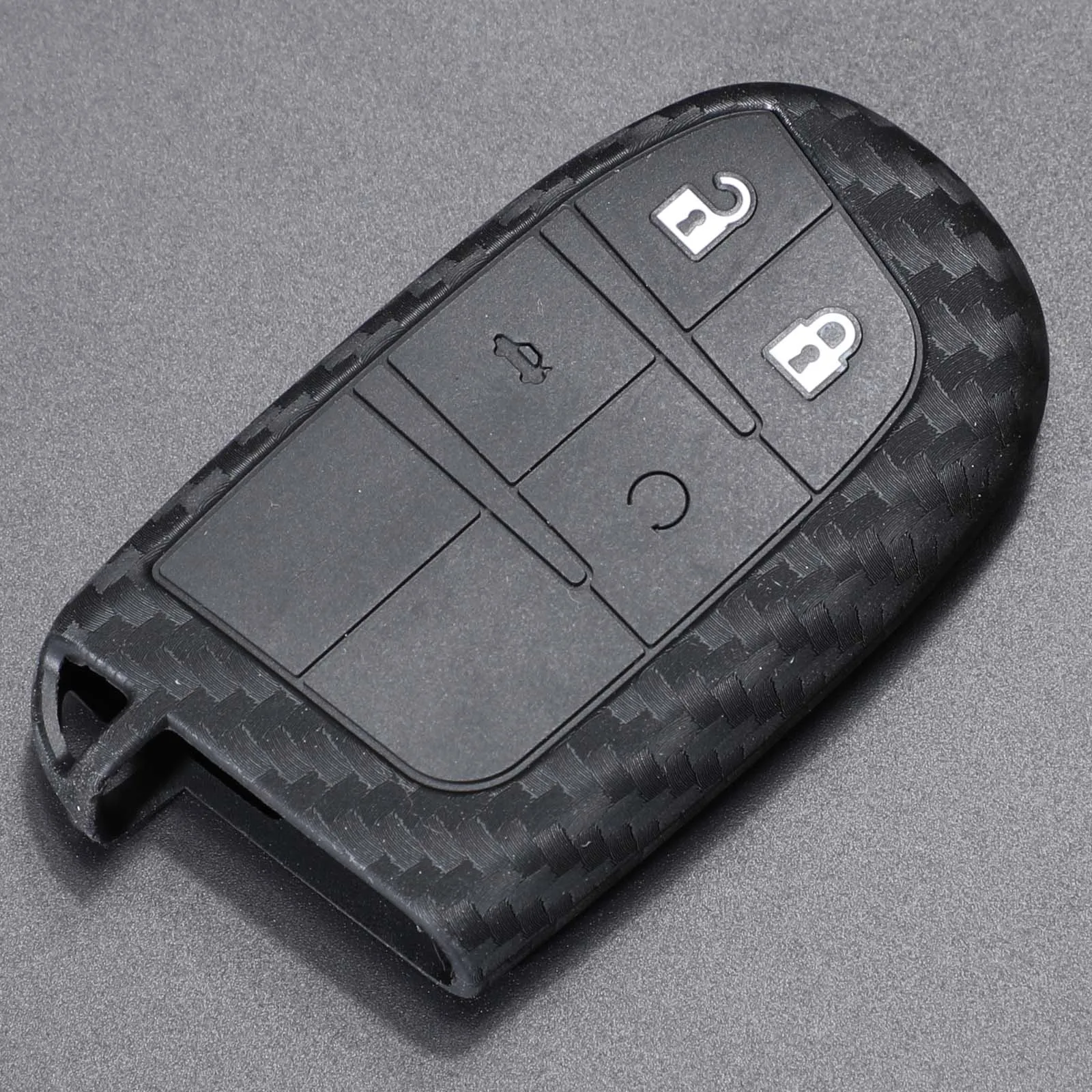 Силиконовый чехол jingyuqin для автомобильного ключа из углеродного волокна Fiat Jeep
