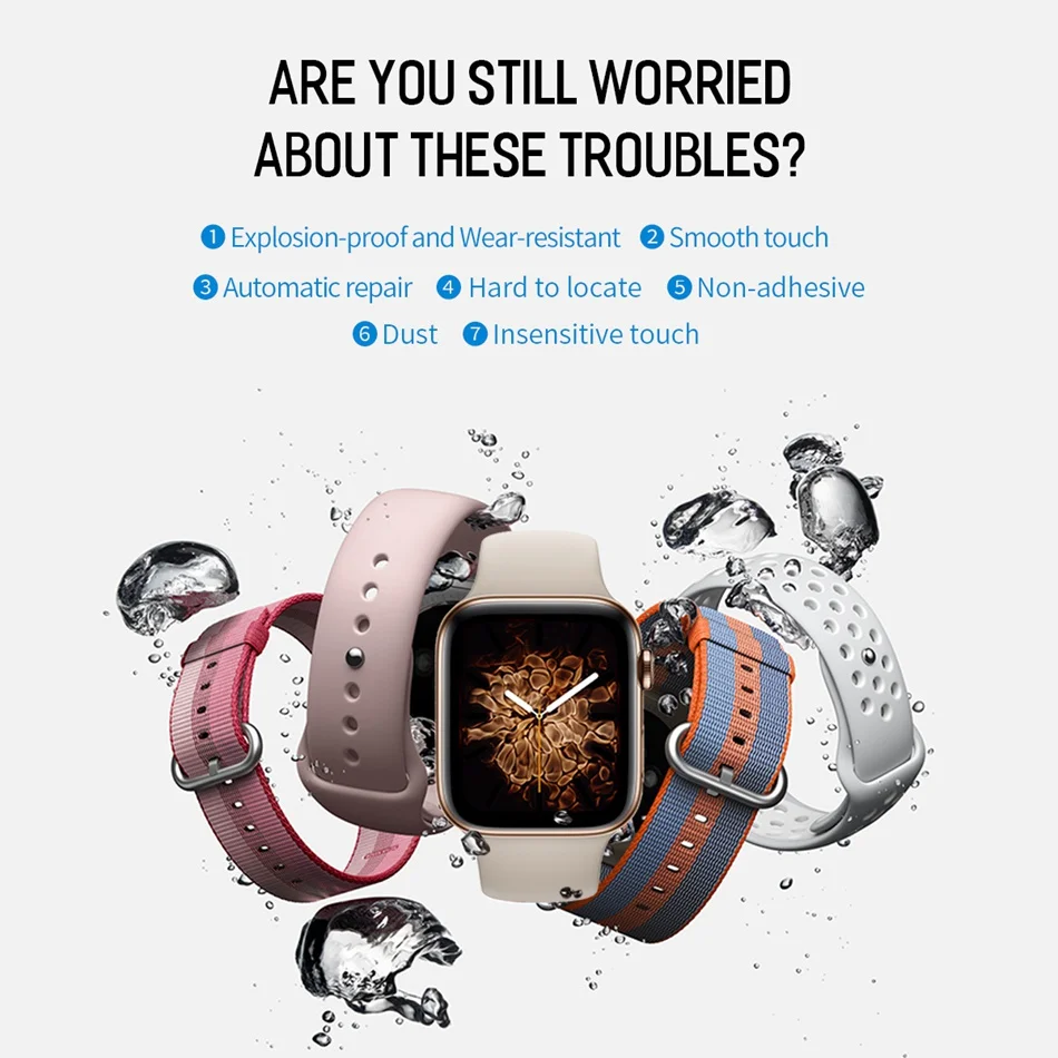 2 шт./партия, защитная пленка для Apple Watch 4, обновленная Гидрогелевая Защитная пленка с полным покрытием для i watch размером 40-44 мм