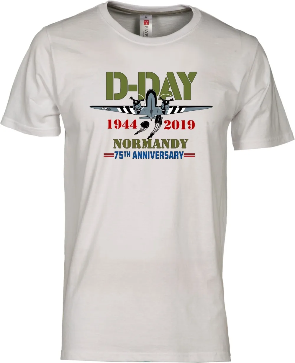 

Shirt 75Th Anniversary D-Day Normandy Military T-Shirt Men'S White 2019 Newest Men'S Funny Summer Cross Fit Clothing T Shirts