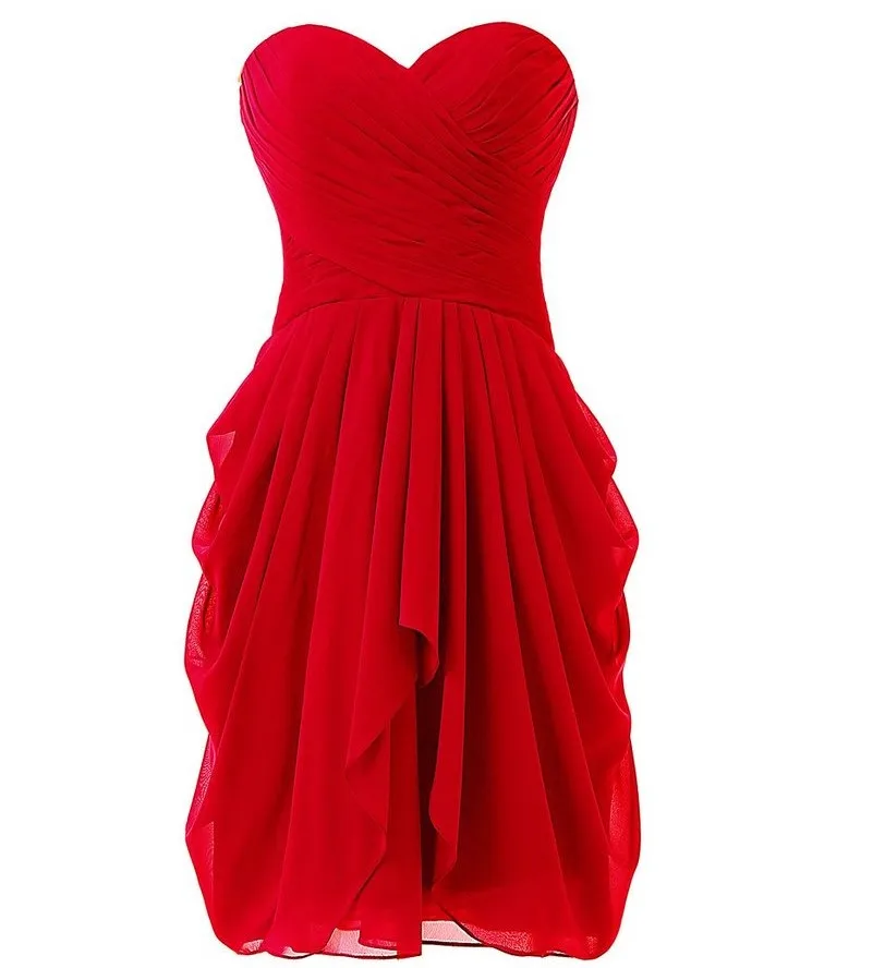Satsweety Custom Color Real Photo Chiffon Bridesmaid Dresse 2021 New Knee Length Sleeveless Short Prom Party Gown Plus Size | Свадьбы и