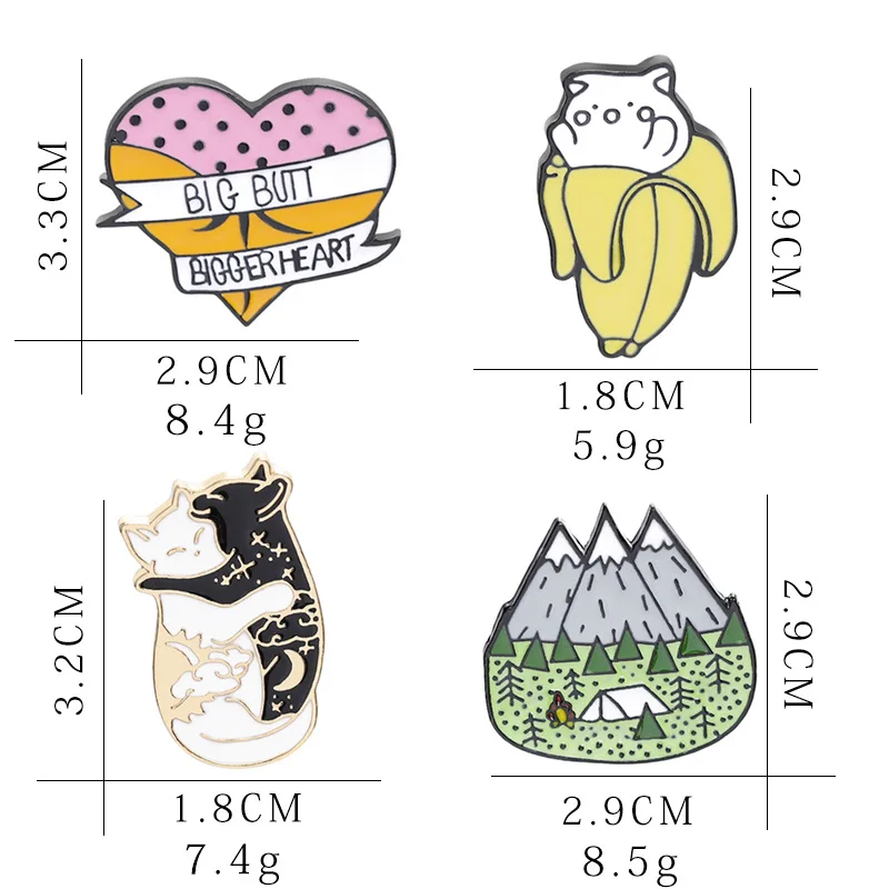 Высококачественная модная брошь попка банановый лес значок с изображением кота
