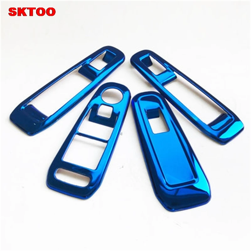blue SKTOO Подъемник Переключатель рамка переключатель окна Sequin интерьер блёстки для peugeot 308 408 - Название цвета: blue