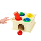 Детский деревянный мяч для раннего обучения, молоток, игра, обучающие игрушки для детей, коробка для палочек, деревянные булавки, крутящиеся мячи, игрушки