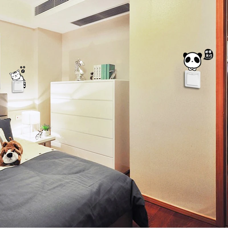 1 Set of 11pcs Cartoon lovely animals Switch stickers Removable Cute wall sticker Decal bedroom living room switch decoration | Дом и сад
