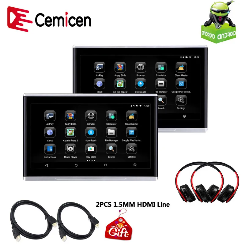 Cemicen 10 1 дюймовый Android 6 0 автомобильный монитор HD 1080P MP5 видеоплеер сенсорный экран