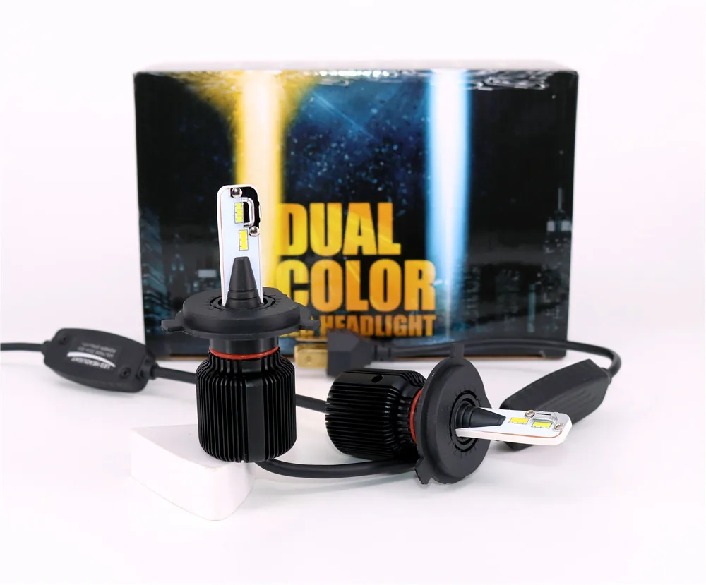 Xenplus h11 светодиодные фары двойного цвета 3150 K 6500 K h4 h8 h9 h13 h8 9007 12 V 8000LM 40 W белая автомобильная лампа h7 для авто с чипами CSP
