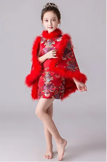 Платье принцессы cheongsam для девочек платье в китайском стиле детский костюм Тан