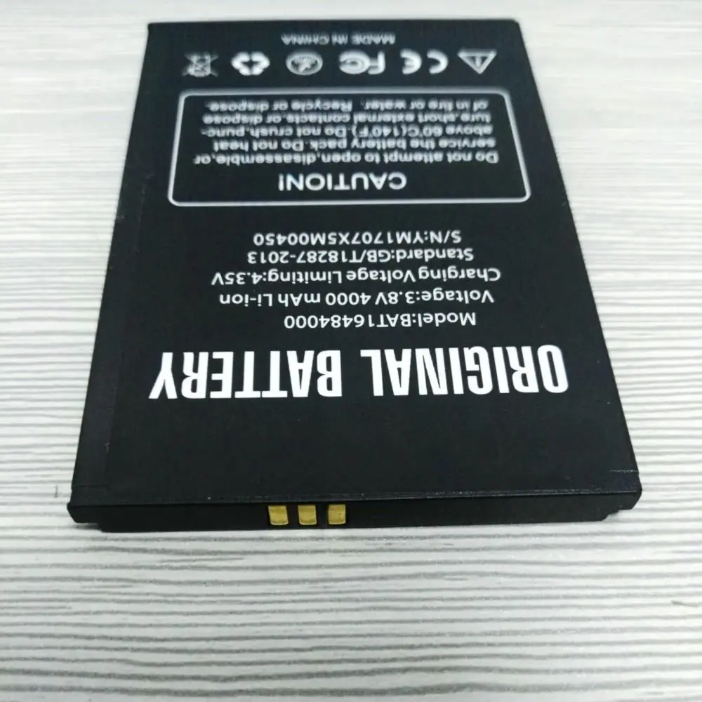 Оригинальный литий ионный аккумулятор BAT16484000 3 8 V 4000mAh для телефона Doogee X5 MAX/X5 Max Pro