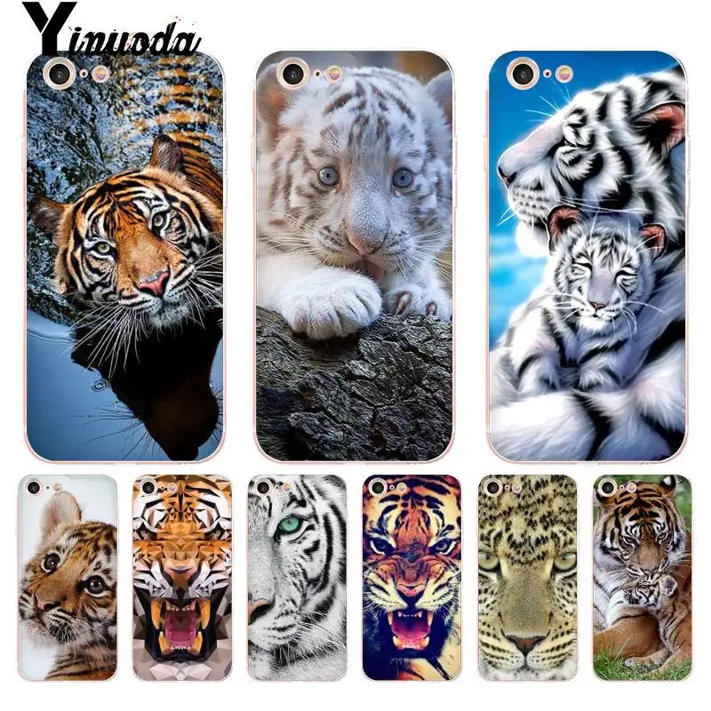 

For iphone 13 7 6 X Case animal tiger Cub Transparent Phone Cover Case for iphone 13 8 7 6 6S Plus X 10 XS XR XSMAX XS XR