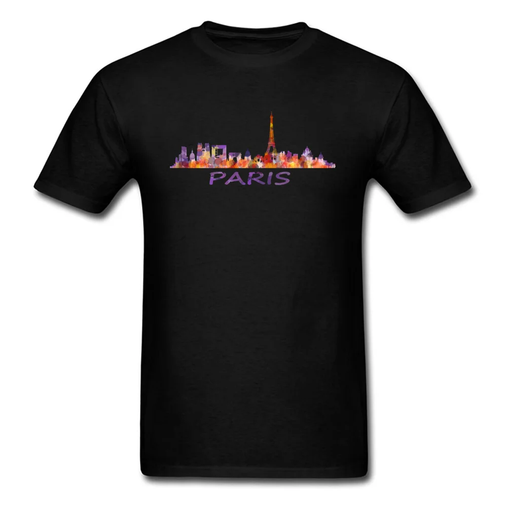 2018 Париж Франция город Skyline Акварельная Мужская футболка 3XL на заказ черные