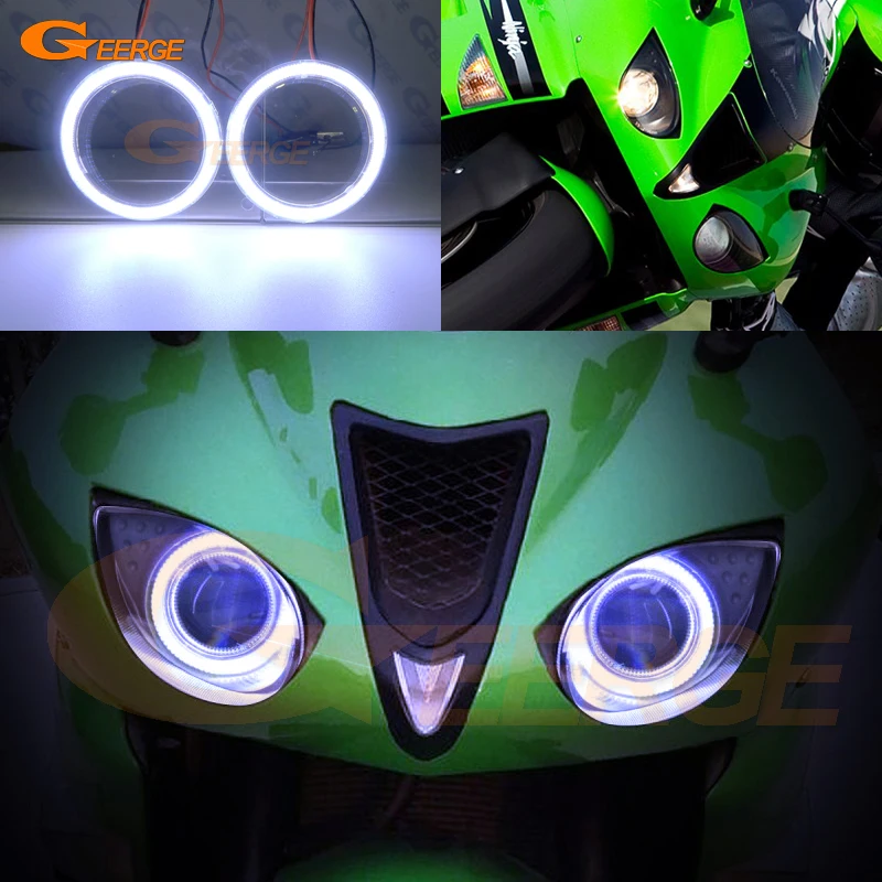 Для Kawasaki Ninja ZX-6R 2007 2008 отличное ангельские глазки Ультра яркое освещение COB комплект светодиодов «глаза ангела» halo ring