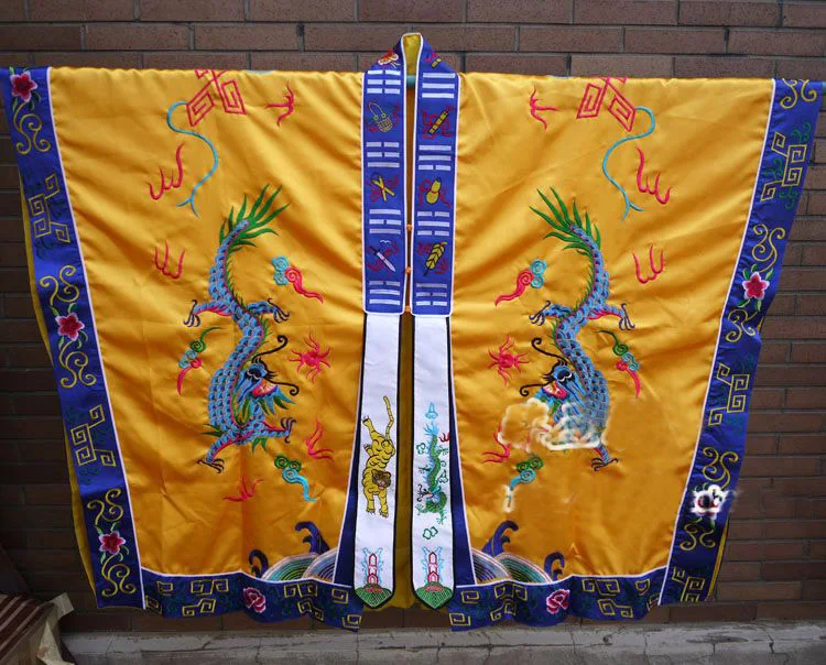 8 цветов черный/белый/синий даосский стиль cassock вышитый дракон даосизм костюмы