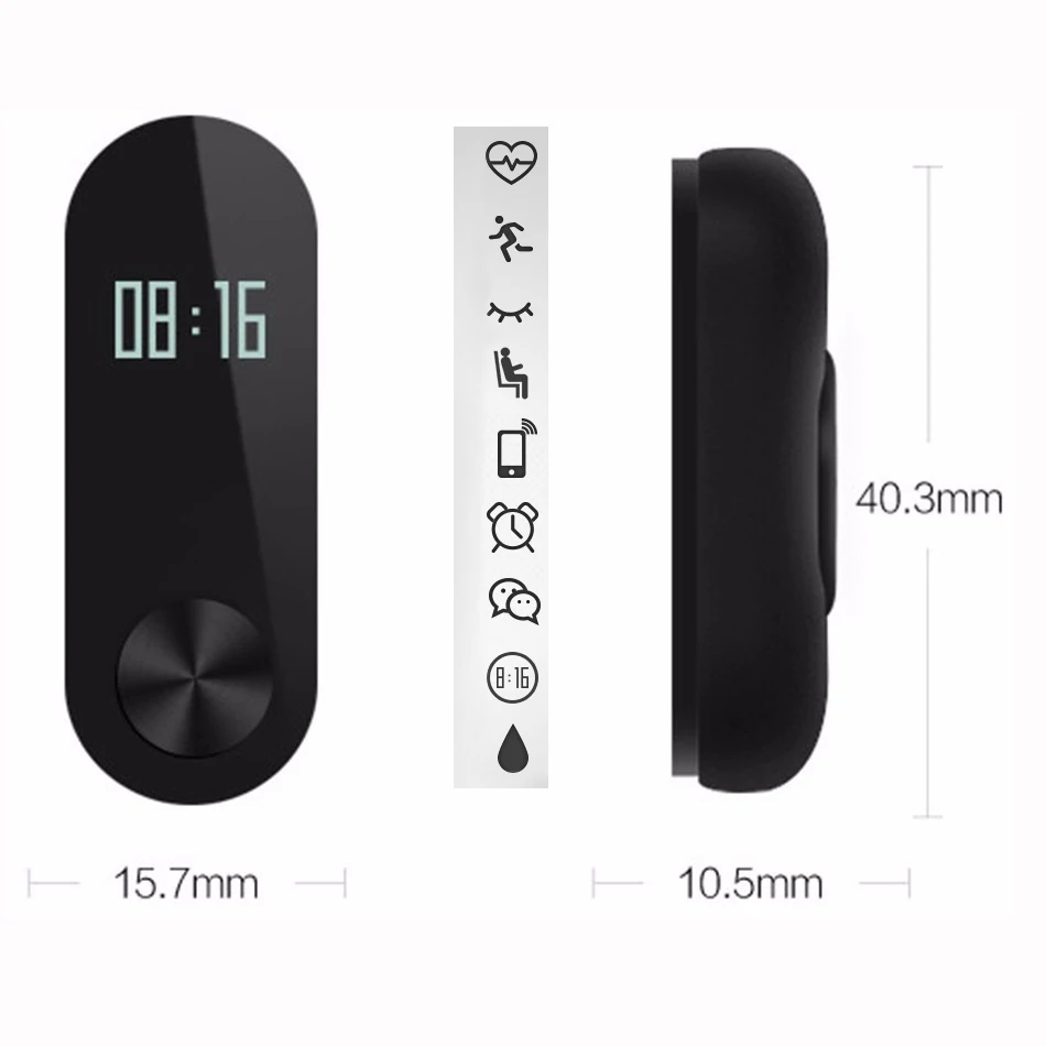 Original Xiaomi Band 2 Smart Wristband mi band Bracelet OLED Touch Screen Heart Rate Fitness Tracker IP67 Bluetooth 4.0 | Электроника