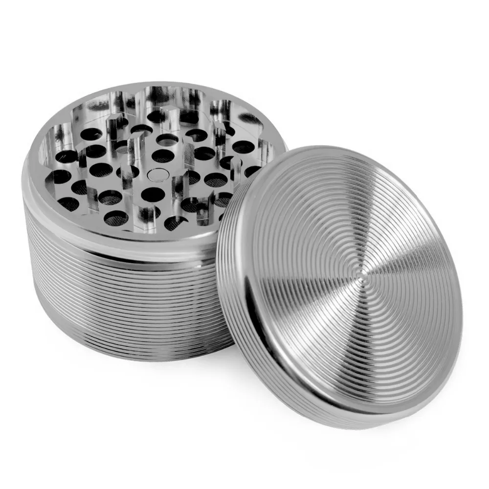 

Formax420 2.5 Inch Aluminum Ripple Grinder 4 Parts Silver Color Herb Grinder
