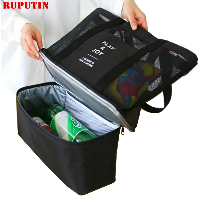 RUPUTIN Picnic Double Cooler Bag Multifunction Hands Baby Diaper Bags Bottles Food Organizer Ice Bag Portable Food Beer Cooler  - buy with discount