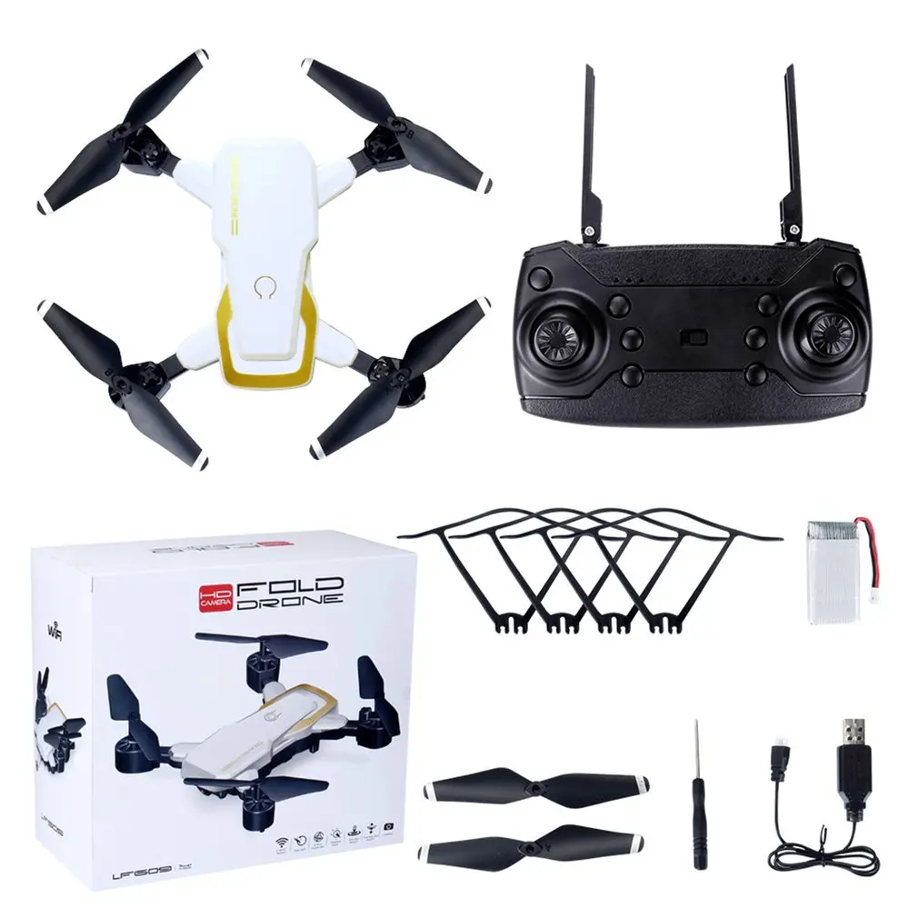 Basic 1xBattery W LF609 2,4G Wifi FPV RC Дрон с камерой 0.3MP/2.0MP бесщеточный Радиоуправляемый квадрокоптер RTF складной 3D откидной держатель на голову дропшиппинг - Цвет: Basic 1xBattery W