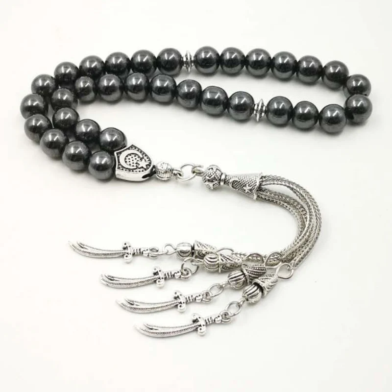 Мужской Tasbih натуральный гематит металлическая кисточка дешевая цена и хорошее