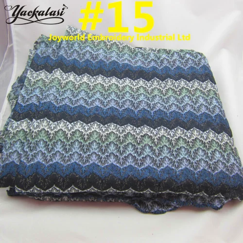 See Color YACKALASI Zig Zag Вязаные кружевные ткани 1 метр для платья волнистые полосатые крючком сетчатые ткани Diy модная ткань кленовый лист 150 см в ширину - Цвет: See Color