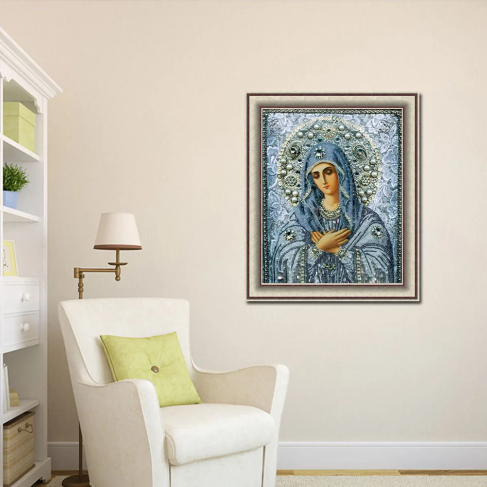 5D алмазная вышивка круглая Алмазная мозаика из полимера религиозная картина