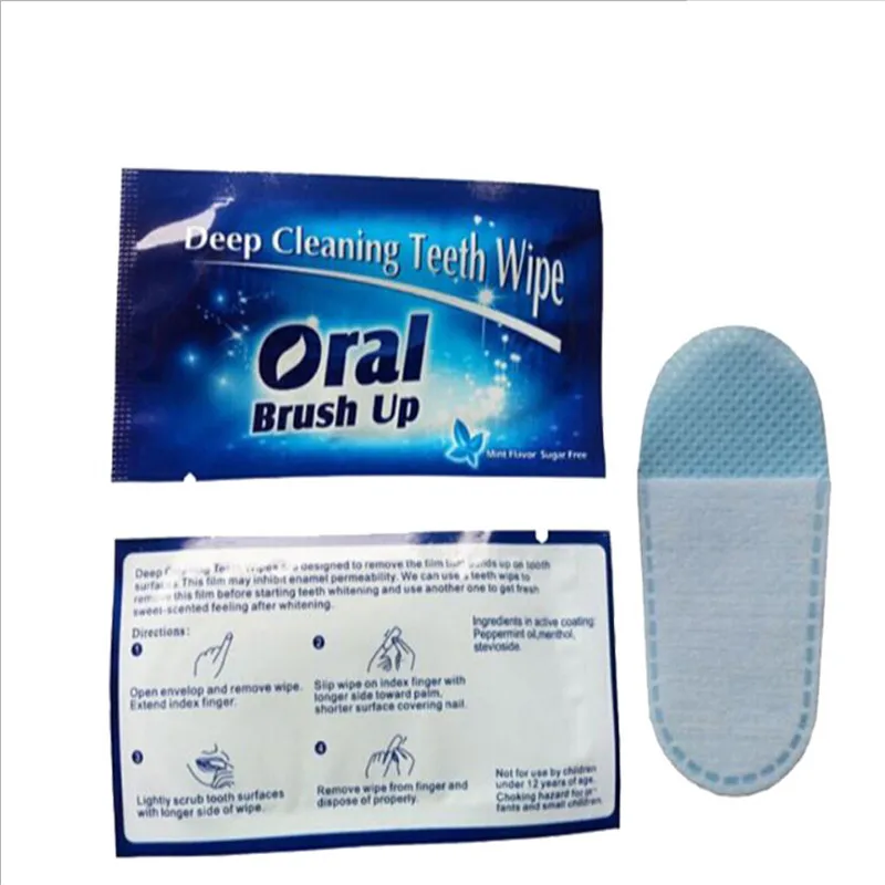 

100pcs/Pack Disposable Professional Finger Brush Deep Clean Teeth Wipe Teeth Whitening Dental Wipes Oral Hygiene