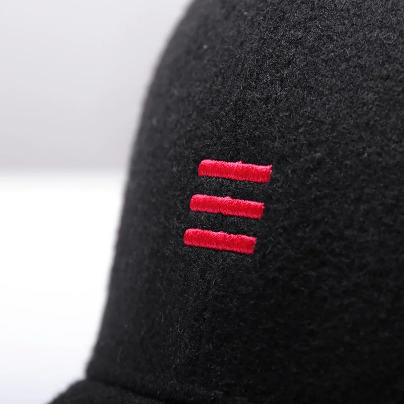 2019 осень зима большой Размеры Бейсбол крышки старых Для мужчин теплая шерстяная