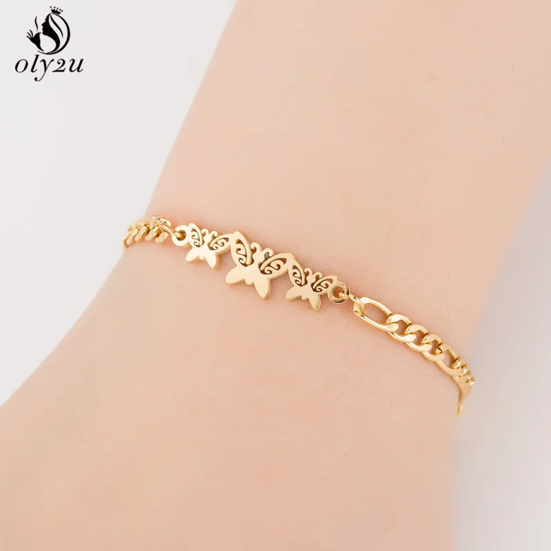 Oly2u Lucky Star лунные браслеты для Для женщин серьги в виде планет Нержавеющая сталь цепь браслет с шармом дружба Femme Bijoux(украшения своими руками