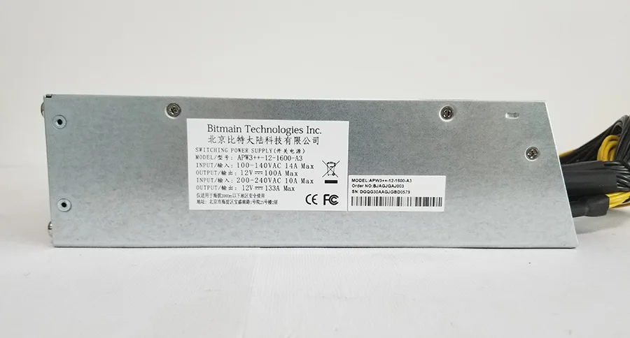Bitmain Antminer APW3++ PSU 6PIN* 10 источник питания для D3 S9 L3+ и Байкал x10 1600 Вт
