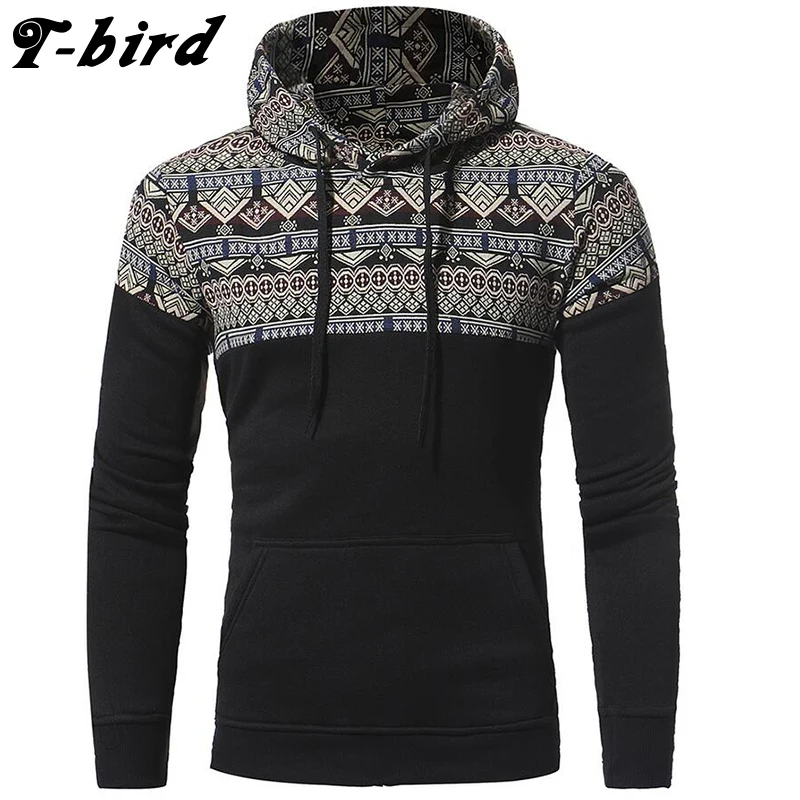 T-Bird бренд 2017 толстовки Для мужчин ретро национальностей мужской свитер с