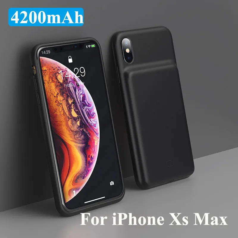 Black for iPhone Max Чехол для зарядного устройства Baseus для iPhone X, Xs, Xs, Max, Xr, чехол для зарядки внешнего аккумулятора, резервный чехол для iPhone X, Xs - Цвет: Black for iPhone Max