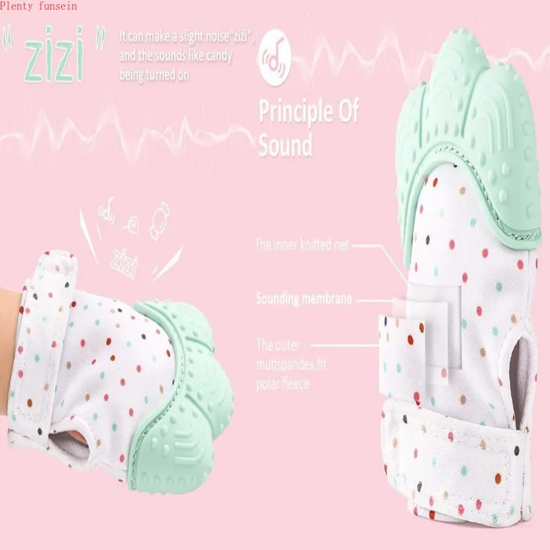 Baby'sTeething Mitten самоуспокаивающие обезболивающие перчатки ZiZi безопасный не