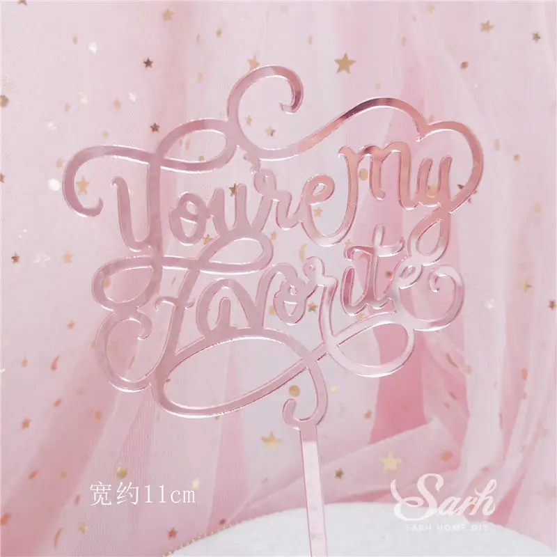 2pc mirror pink Bling ЛЕБЕДЬ Спящая девушка украшения Ангел перо Торт Топперы счастливый день детей день рождения вечерние принадлежности сладкие подарки - Цвет: 2pc mirror pink