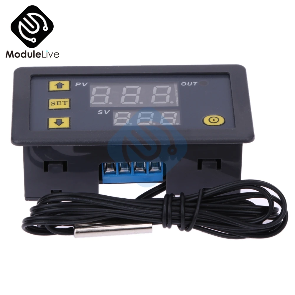 W3230 DC 12 В 24 В AC 110 В 220 В 20A цифровой контроллер температуры дисплей 20A датчик теплового охлаждения измерения температуры инструменты