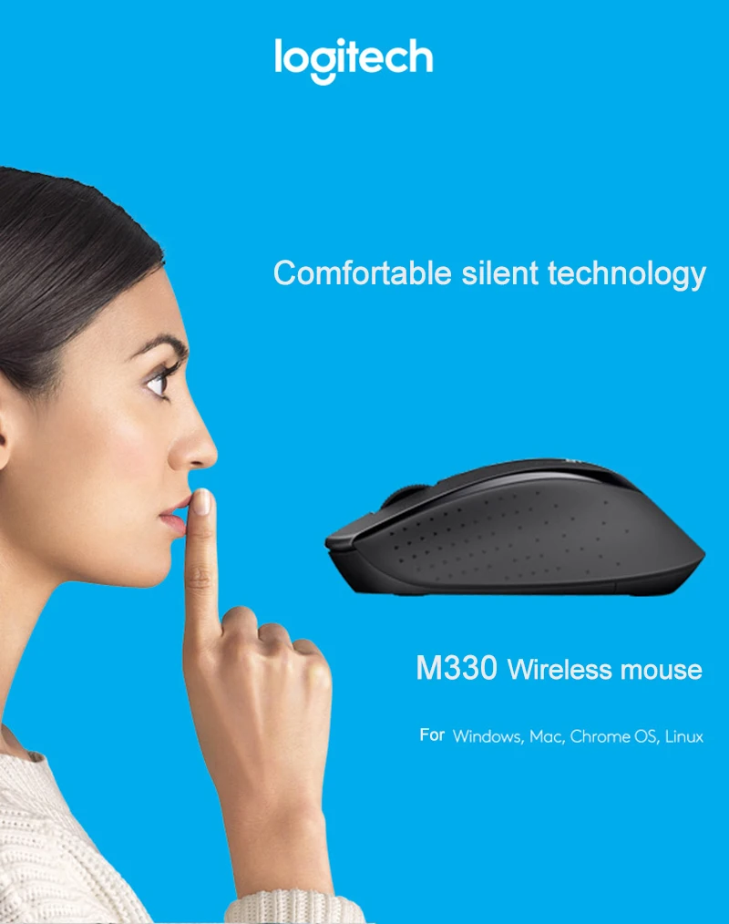 Logitech M330 двухсторонняя ролик Беспроводной Мышь с USB Нет приемник Поддержка официальный Тесты для Windows 10/8/7/vista и Mac OS