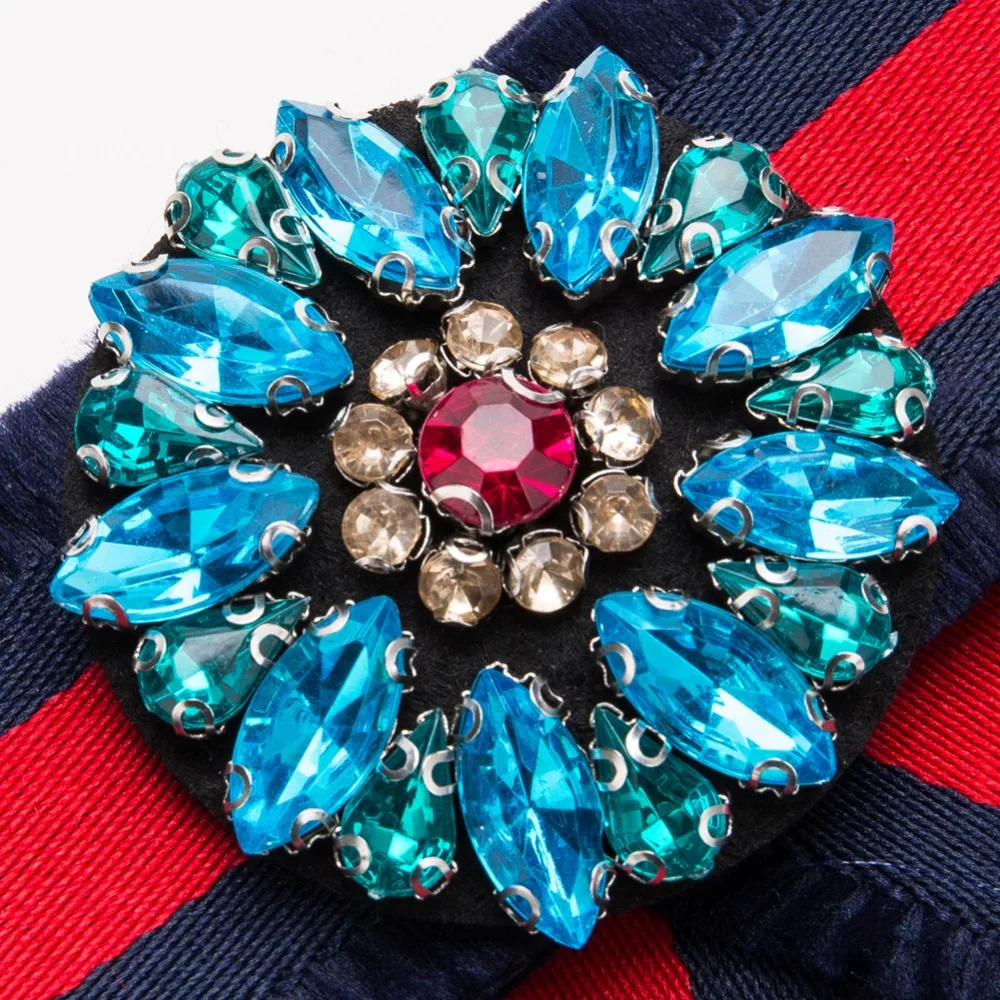 Популярный аксессуар для ювелирных изделий тканевая лента с синим кристаллом