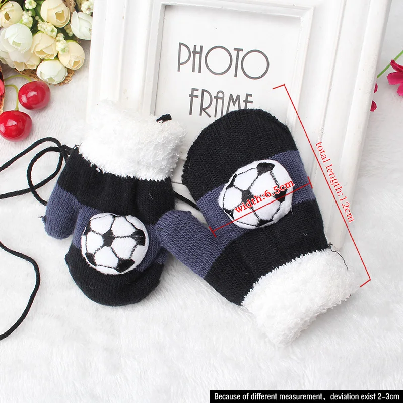 Детские зимние толстые вязаные перчатки для девочек детские ручные аксессуары