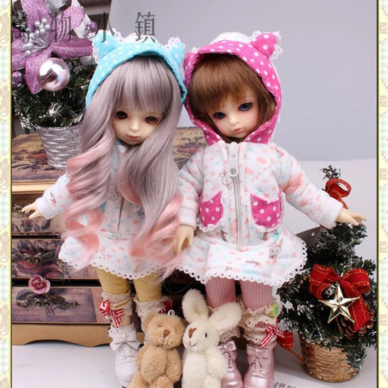 Новинка 1/6 BJD YOSD Кукла Одежда Прекрасный Синий/Розовый Банни бантик любящее пальто