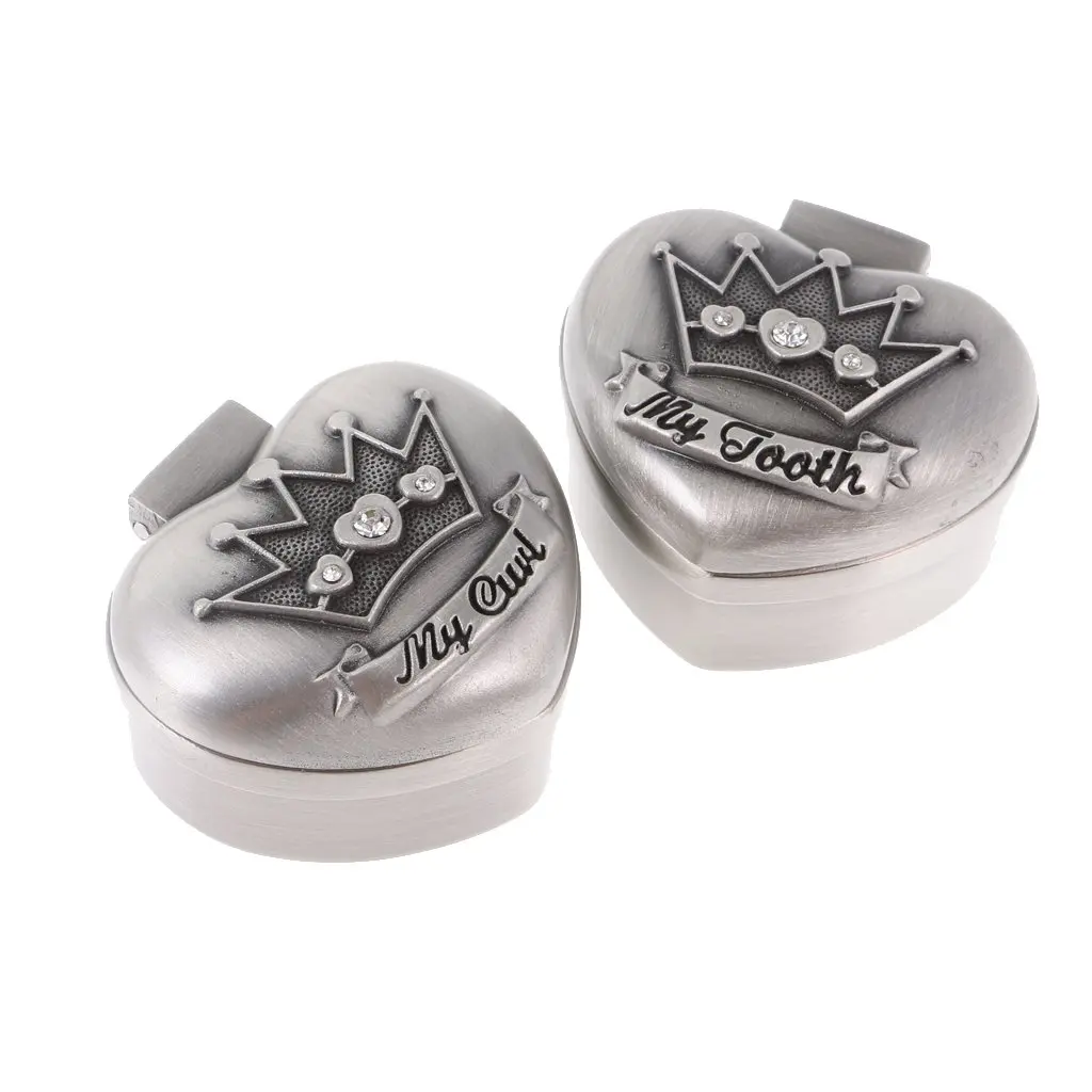 2 шт. сплав в форме сердца Детские сувениры молочные зубы коробка для первого зуба